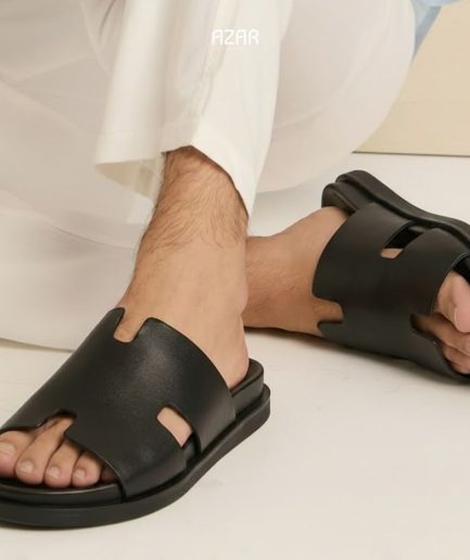 Mule Homme Noir Hermès AZ 511-FA31