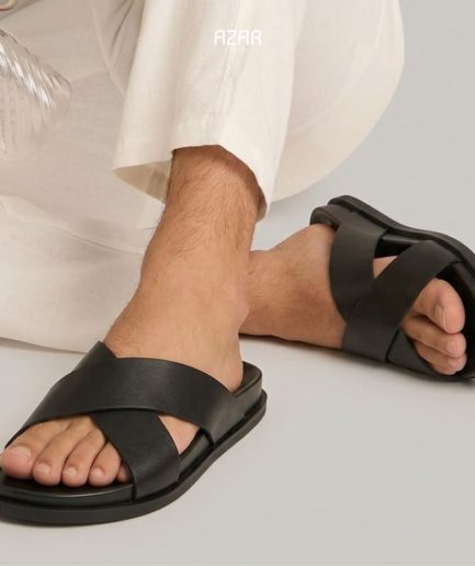 Mule à brides croisées noir AZ 511-FA-29