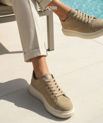 Baskets Azar Platform en Daim Kaki AZ 504-H1395