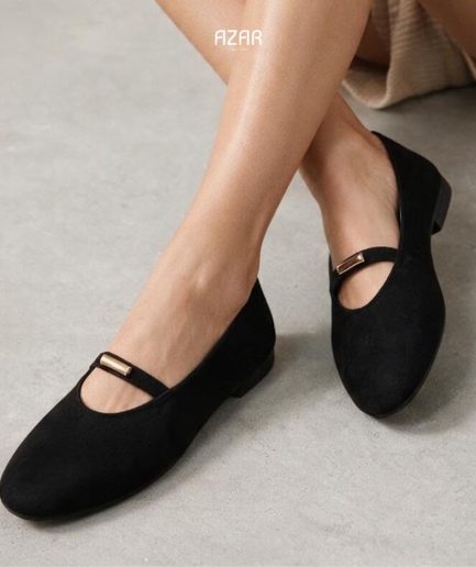 Ballerines Daim Noir AZ 500-829