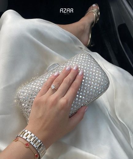 Pochette soirée Argent en cristaux AZ 523-HSM14-14