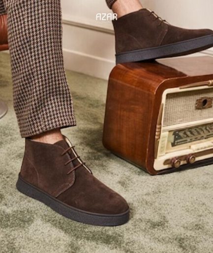 Bottines classique à lacets en daim marron AZ 511-CLARK