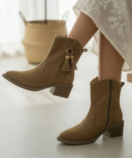 bottines mi- mollet Kaki en suédine AZ 510-515