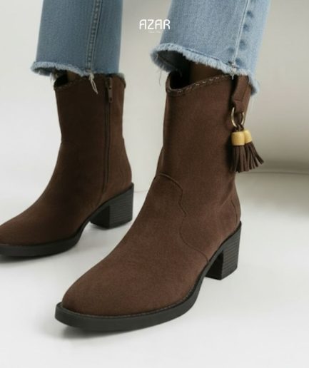 bottines mi- mollet Marron en suédine AZ 510-515